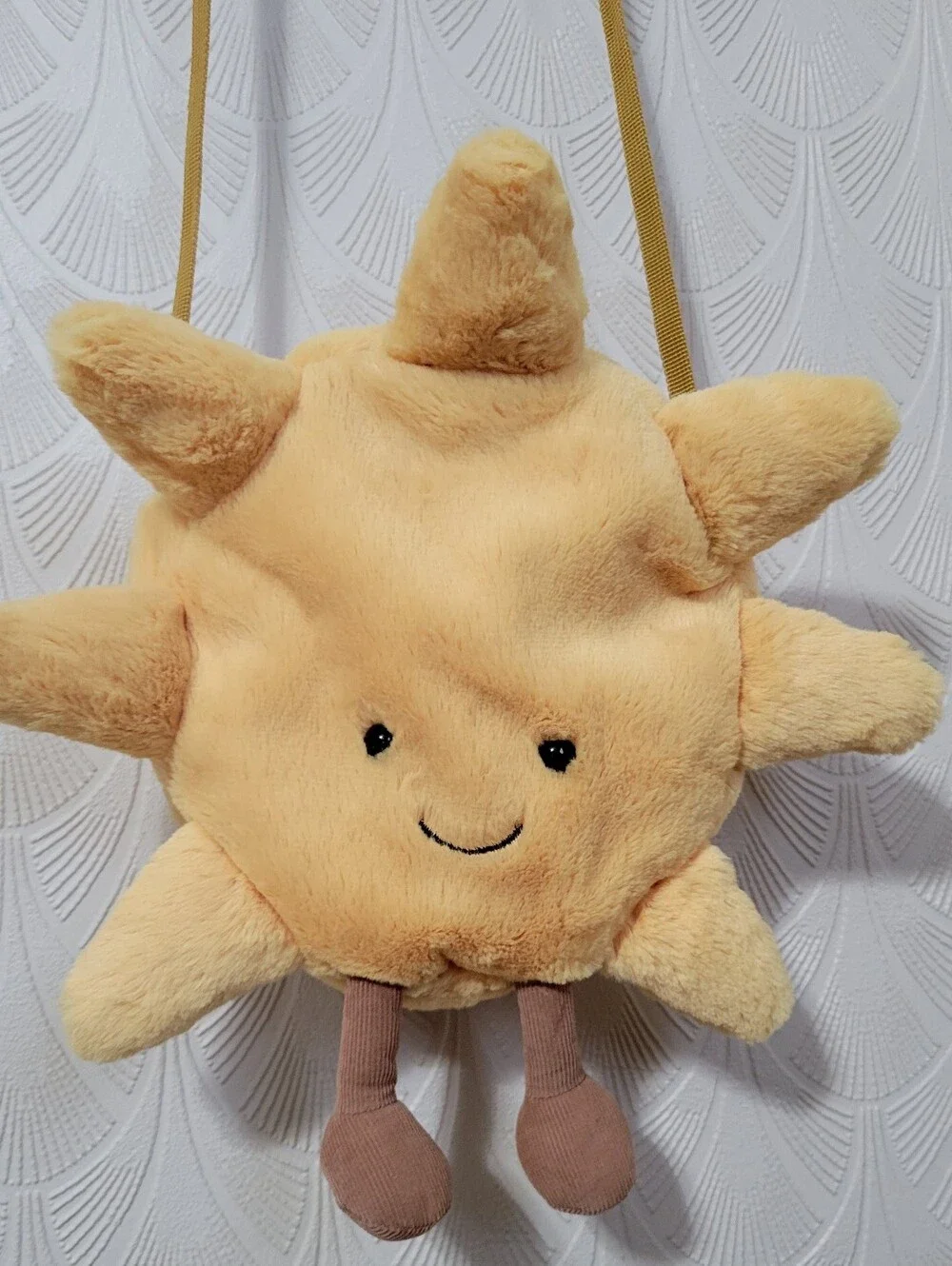 Jellycat Amuseables Sun Plush Crossbody Bag Yellow Brown New with Tags Kids